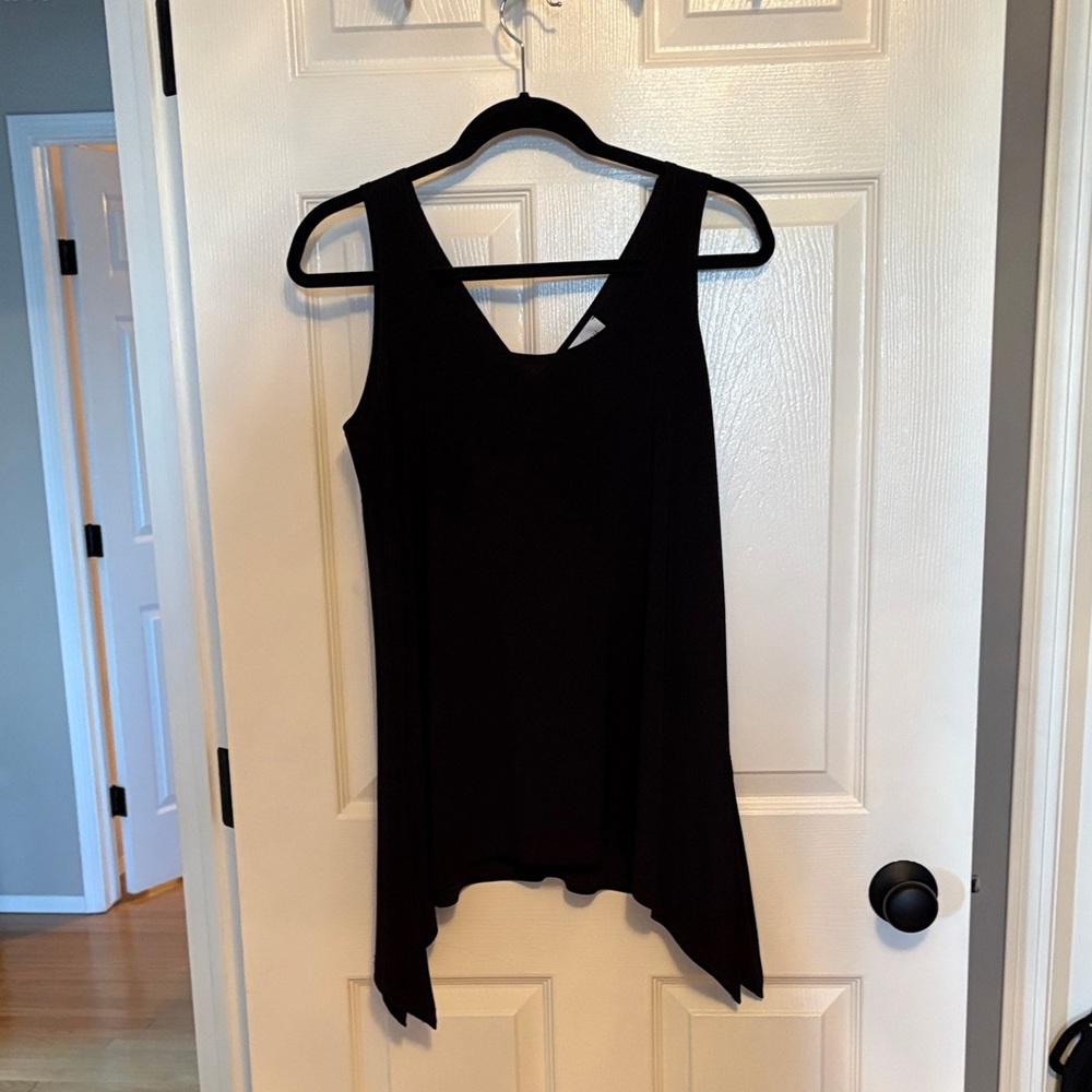 Joseph Ribkoff Black Sleeveless Asymmetric Top